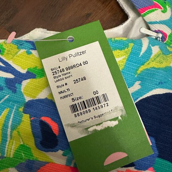 LILLY PULITZER Largo Shift Dress Multicolor Palm Leaves Tropical NWT - Picture 9 of 12